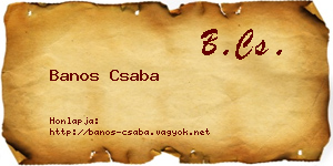 Banos Csaba névjegykártya