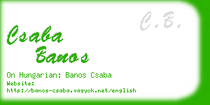 csaba banos business card